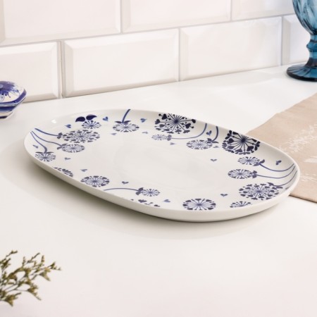 Oval dish "Dandelion", 205x315x20mm, neo gzhel-1