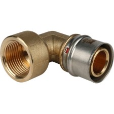 Угольник-пресс STOUT SFP-0010-000132, 1" х 32 мм, внутренняя резьба, переходной, латунь
