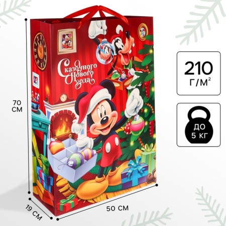 New Year. Gift package, 50x70x19 cm, packaging, Mickey Mouse