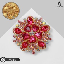 Royal Flower Brooch, Pink-Rasual Flood in matte gold