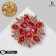 Royal Flower Brooch, Pink-Rasual Flood in matte gold