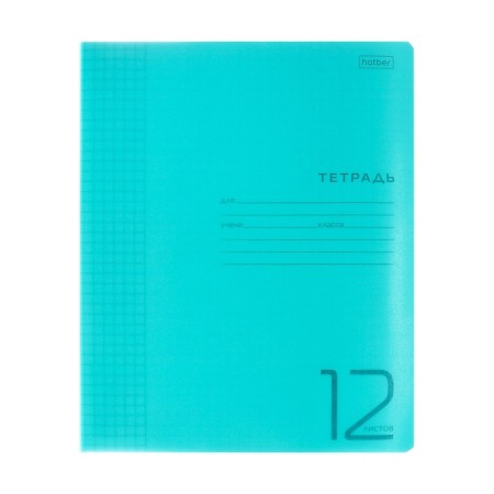 Notebook 12 sheets in the green cage, plastic cover, block 65 g/m2-2