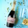 Stick on a bottle of "champagne New Year", size 12 x 8 cm.
