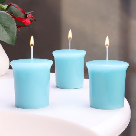 Aromatic candle "Turquose Sky", turquoise sky, set 5x4.5 cm, 3 pcs