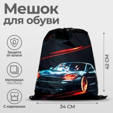 A bag for shoes with a pocket of 420 x 340 mm, calligrata MSO-7C, (soft polyester, density 210D), 