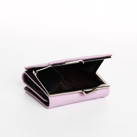 Women's wallet on the button, lilac color-4