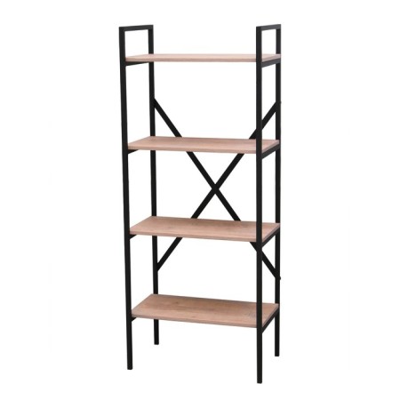 Metal rack "Energy Loft", 147 x 60 x 35 cm, black, oak Santana