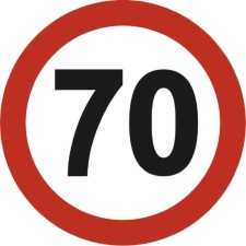 SkyWay sticker “Speed ​​limiter 70 km/h”, GOST, Round, diameter 146 mm