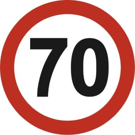 SkyWay sticker “Speed ​​limiter 70 km/h”, GOST, Round, diameter 146 mm