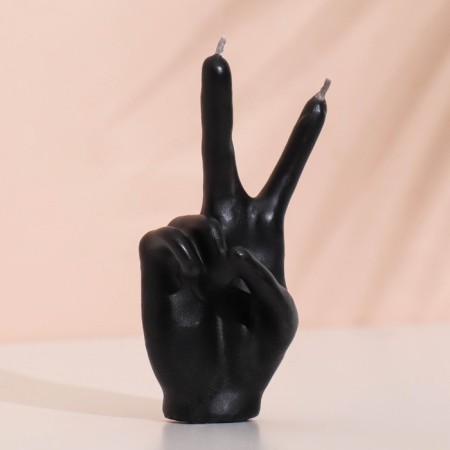 Figure candle "Hand-Peace", 10x4 cm, black-1