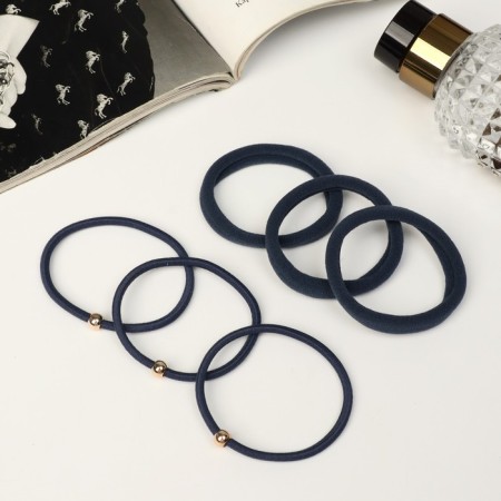 Hair elastic band "Milena" (set 6 pcs) grace of beads, 4 cm, mix-1
