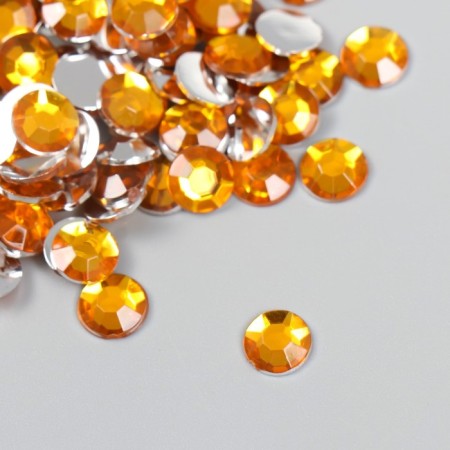 Decor for creativity plastic "Rhinest. Bright yellow" set 300 pcs d = 0.8 cm