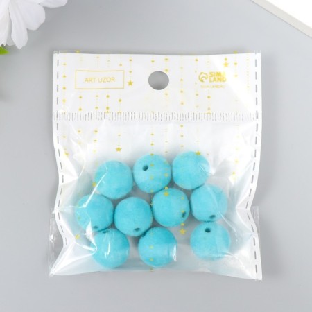 Beads for creativity velvet spraying "Blue water" set 10 pcs d = 1.4 cm-3