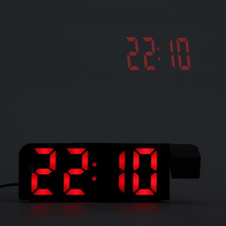 Clock - Electronic desk an alarm clock with a projection on the ceiling, thermometer, calendar, USB-6
