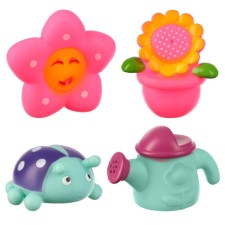A set of rubber toys for the bathtub 