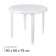Round table, 90x90x75 cm, white color