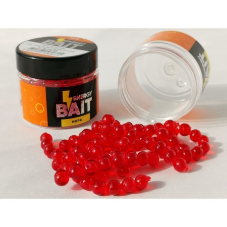 Artificial nozzle Energy Bait "caviar", flavored, s, 6 mm, 88 pcs, ruby/transparent color
