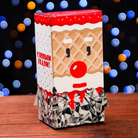 Gift box "Happy New Year" 10.1 x 8.2 x 20.2 cm