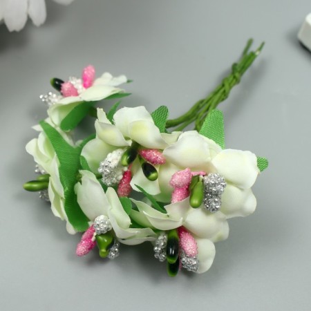 Flowers for decorating "Iris" yellow 1 bouquet = 6 colors 9 cm