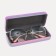 Glasses for glasses, cracker, length 16 cm, pink/green color