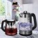Tea kit KitFort KT-6639, glass, 1.8/1.2 l, 1500 watts, black-silver
