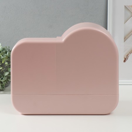 Cosmetics box Plastic, mirror with light pink backlighting 37.5x22x31 cm-4