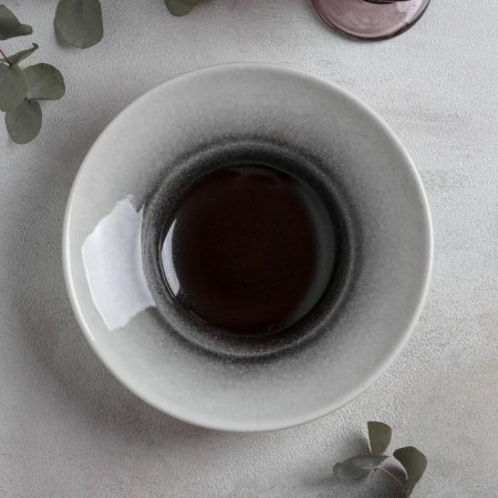 Porcelain plate for Magistro paste "Siam", 270 ml, d = 22 cm, color gray color-1