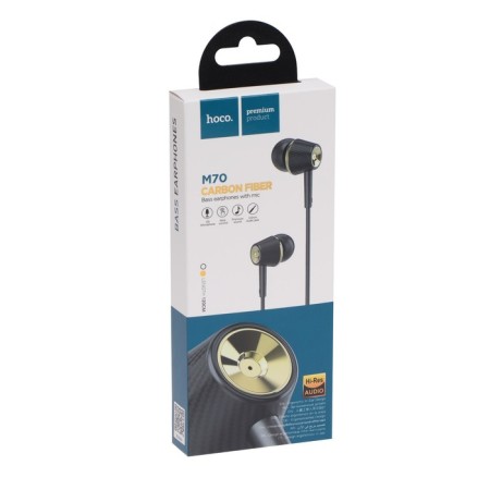 Hoco M70 headphones, wired, vacuum, microphone, jack 3.5 mm, 1.2 m, black-7