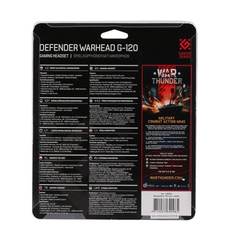 Headphones Defender Warhead G-120, game, full-size, microphone, 3.5mm, 2 m, black and red-9