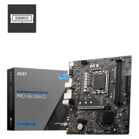 The MSI Pro H610M-G 1700 Intel H610 2XDDR5 MATX AC'97 8ch (7.1) GBLAN+ VGA+ 106498-5