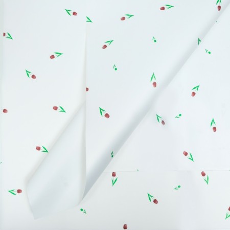 Floristic film, "Fields of Tulips" 65MKM, white 58 x 58 cm