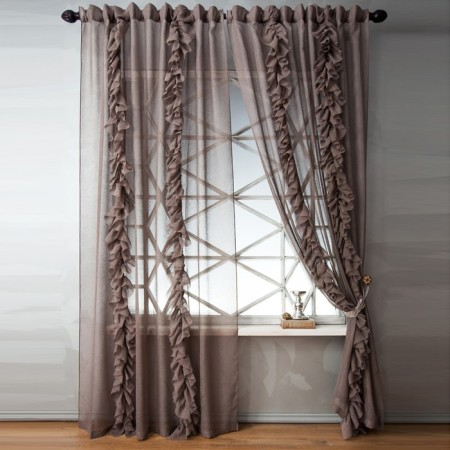 Set of curtains "IVI", size 200 x 270 cm, brown