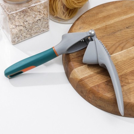 Magistro Coral garlic press 20.2 × 4.2 × 6.5 cm, green color, gray-2