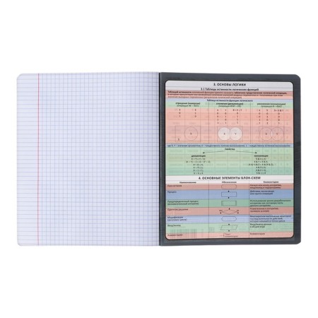 Subject notebook, 48 sheets, cage, computer science Erichkrause "Chubrik", plastic cover silk-screen covers, OFSET BELICT 100%, information block-4