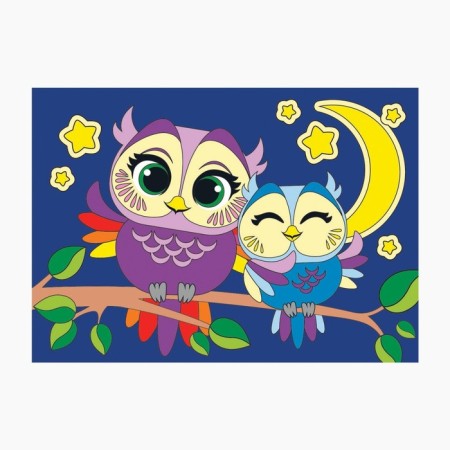 Picture on numbers for children "Owls", 20 x 28.5 cm-1