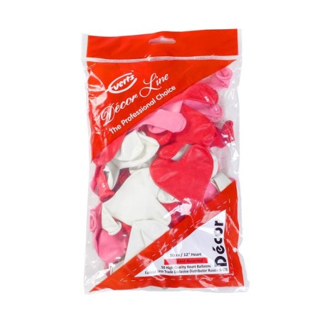 Shar Latex 12 ", heart, standard, set of 50 pcs., Mix color-1