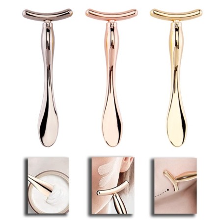 A set of massage for the face and neckline, 2 pcs, color pink gold-4