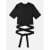 Top for a girl with short Generation sleeves, height 146 cm, black color