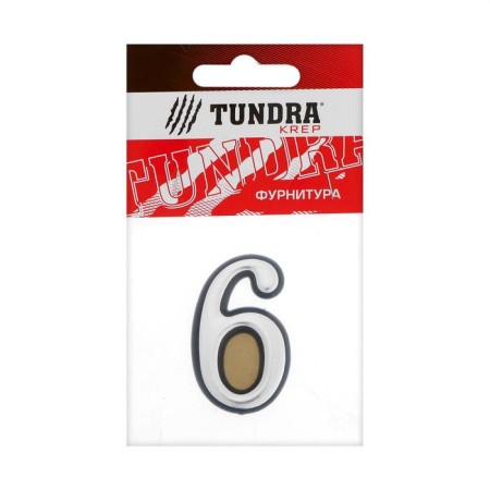 Door figure "6" tundra, plastic, chromium color, 1 pc.-2