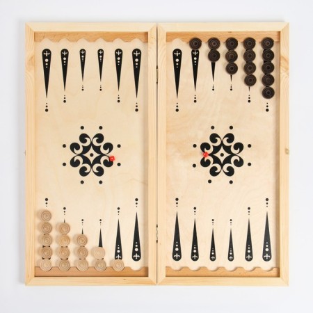 NARDS "Rocket cruiser", wooden board 60 x 60 cm, with a field for playing checkers-1