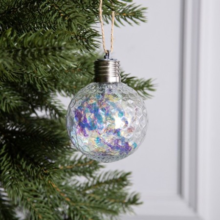 Retro Christmas ball, batteries, 5 LED, glow warm white-1