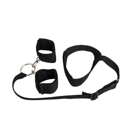 Set of BDSM Jaga-Jaga, for fixation, a collar with a long ribbon, handcuffs-1