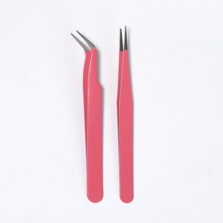 A set of tweezers for eyelash extensions, 2 pcs, color mix-1