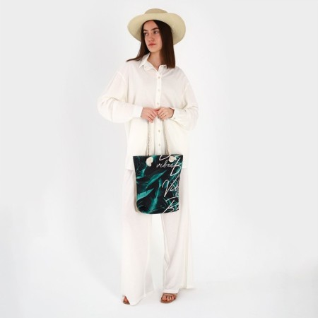 Bag Women's beach on lightning, black color-7