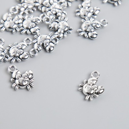Decor for creativity Metal "Krabik" silver 1.2x1 cm