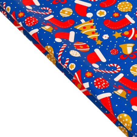 Packaging film for gifts, metallized, 35MKM "New Year assorted", 50x70cm-2