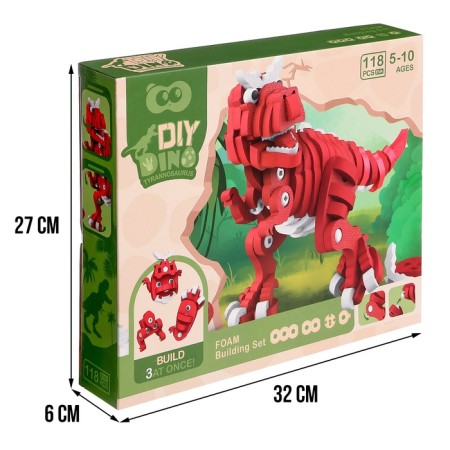 Designer "Tyranosavr", soft, EVA material, 118 details-4