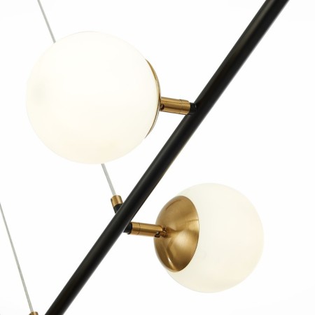 Suspended EVOLUCE lamp. Sle220403-06. Forli. 6x60 watts, E27, 105x40x18 cm, black color, brass-5