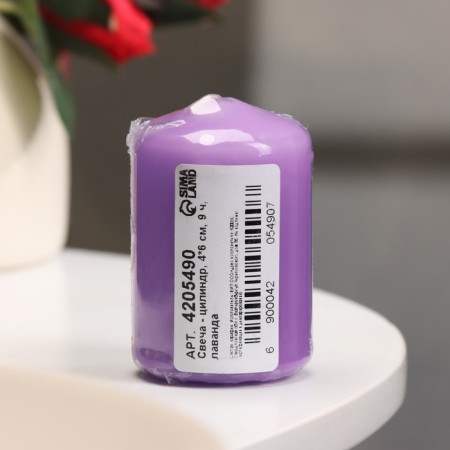 Candle - cylinder, 4 × 6 cm, 9 hours, lavender-3