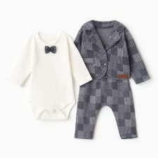 Set for a boy, color gray/cage, height 62 cm